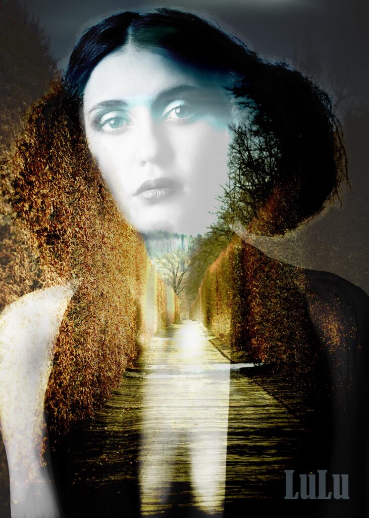 Double exposure, titled, "Inner Path"